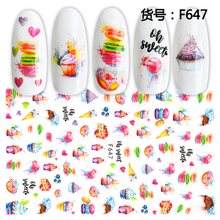 F647 Ice Creem Summer 3D Nail Sticker 