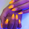 2021 New Fluorescent Flame Design Nail Transfer foil Sticker