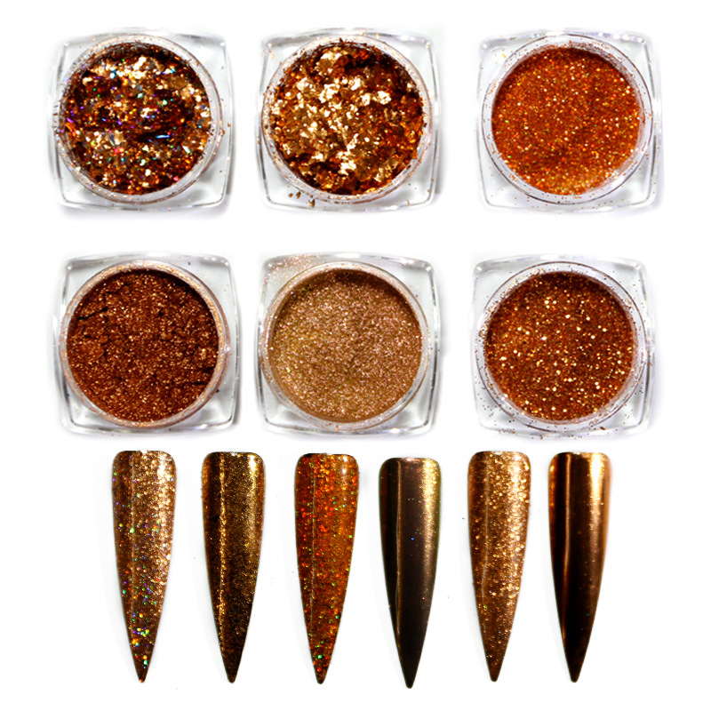 Colorful Foil Nail Glitter Powder Set