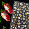 F654-F661 Gold And White Color Summer 3D Nail Sticker 