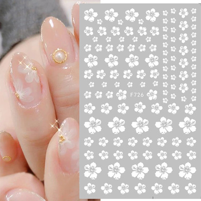 F724-F727 2021New White Gold Color Self-adhesive Nail Sticker