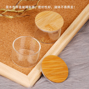 Glass Dappen Dish With Wood Lid Glass Bottle For Acrylic Liquid