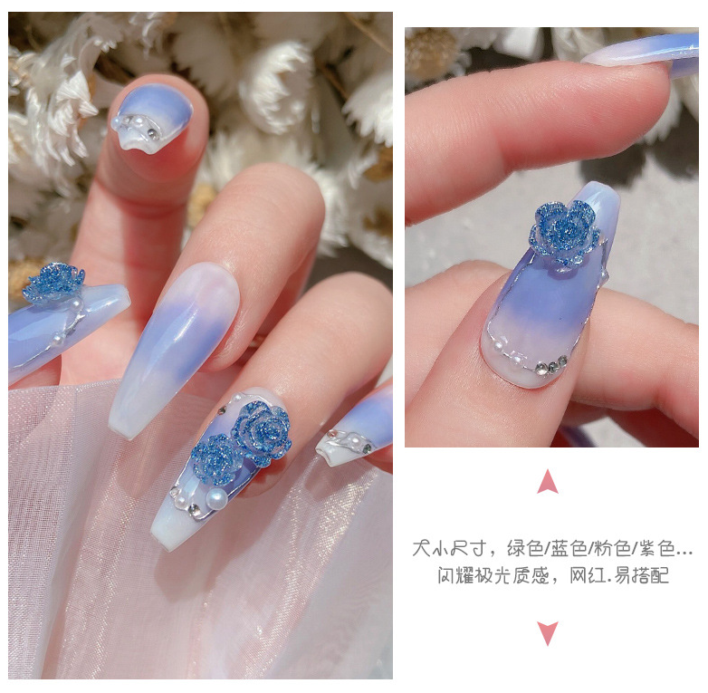 New Shiny Resin Mixed Size Camellia Nail Diy Decoration