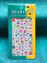 5D Embossed Animal Cat Nail Sticker
