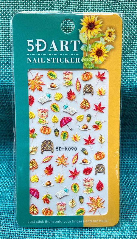 5D Embossed Autumn Nail Sticker