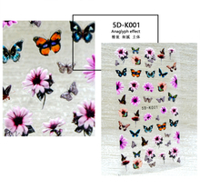 5D Embossed Butterfly Flowder Nail sticker