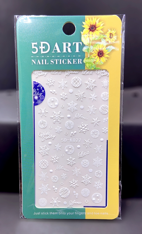 5D Embossed snowflake Nail sticker