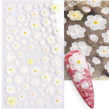 5D Embossed Spring Sumber Flower Nail sticker