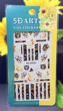 5D Embossed leopard Nail sticker