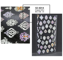 5D Embossed Lace Flower Nail sticker