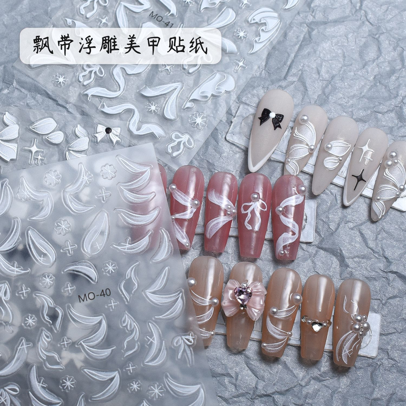 Popular Silk Ribbon Nail Sticker Nail DIY Decoration