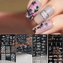 New French Nail Stamping Plate With Clear Plastic Film