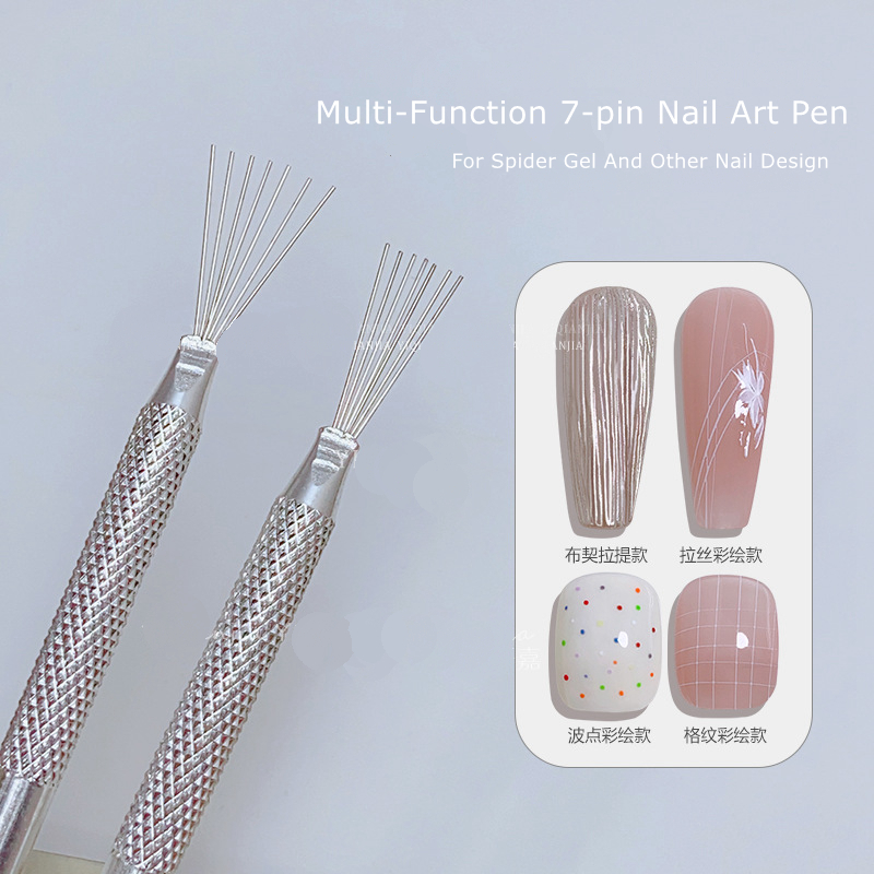 Multi-Function 7-Pin Nail Art Pen Nail Art Tool For Spider Gel And Other Nail Design