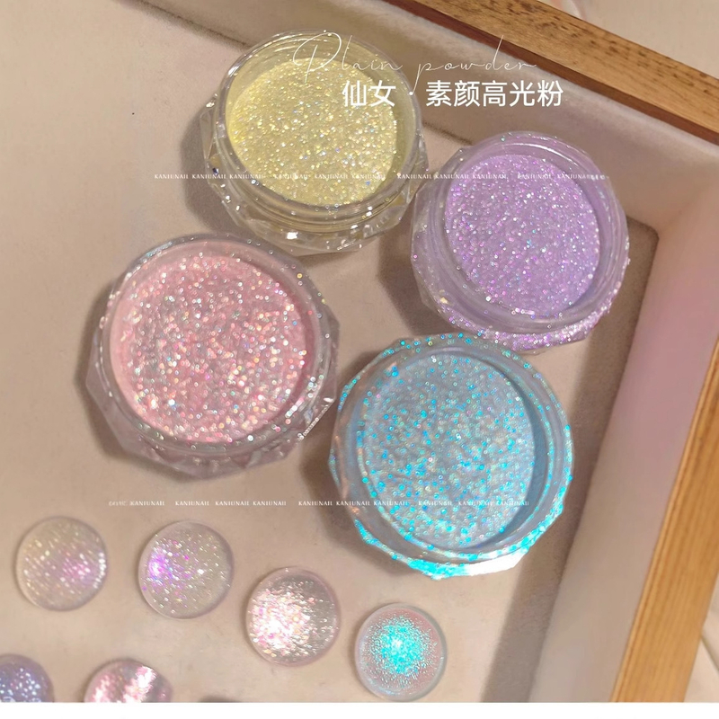 Fairy Blue Ice Transparent Nail Powder High Gloss Shining Crystal Nail Pigment Manicure Aurora Powder for Manicure Tool