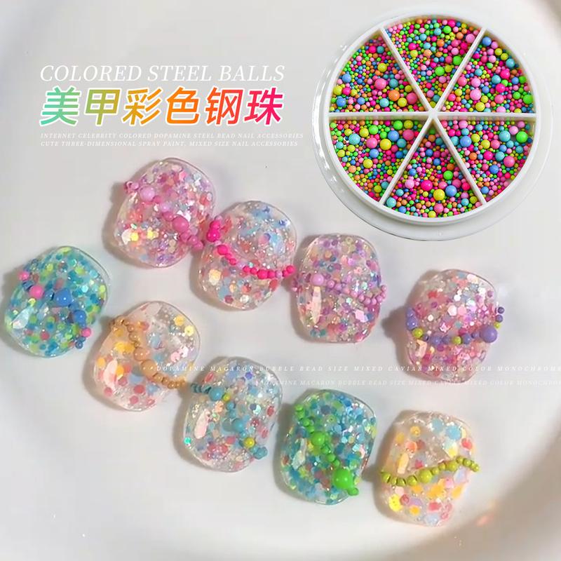 Mini Macaron Bubble Nail Beads Charm 3D Nail Art Decoration