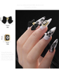 Nail Japanese Nail Art Bow Jewelry Frosted Alloy Ribbon Nail Jewelry
