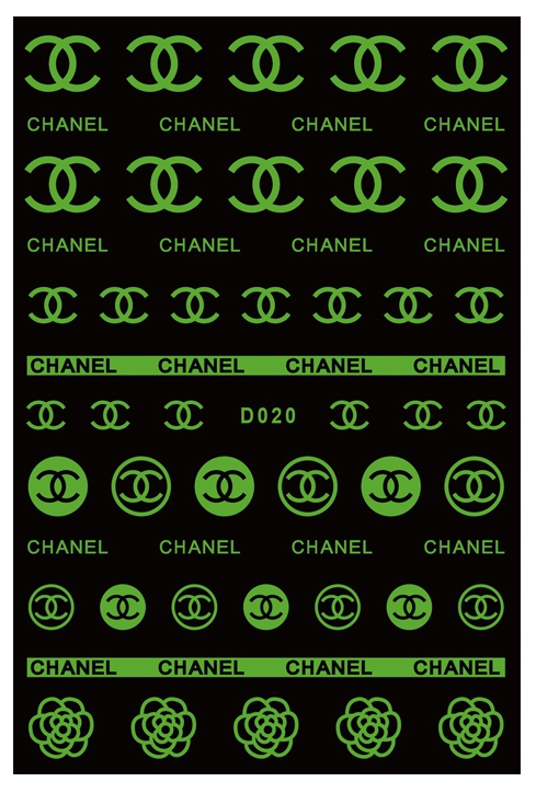 D020 Glow In Night Brand Logo 3D Nail Art Sticker