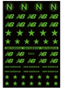 D022 Glow In Night Brand Logo 3D Nail Art Sticker