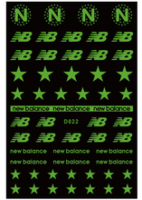 D022 Glow In Night Brand Logo 3D Nail Art Sticker
