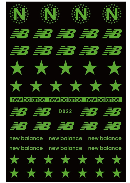D022 Glow In Night Brand Logo 3D Nail Art Sticker