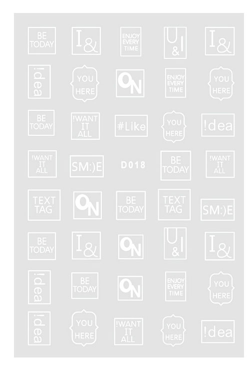 D018 6 colors available Brand Logo 3D Nail Art Sticker