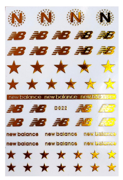D022 NB New Balance 6 colors available Brand Logo 3D Nail Art Sticker