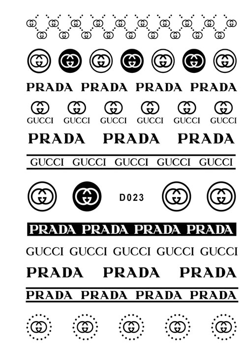 D023 Brand Logo 3D Nail Art Sticker 6 colors available