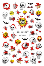 XF3105-3116 Halloween And Christmas 3D Nail Sticker 
