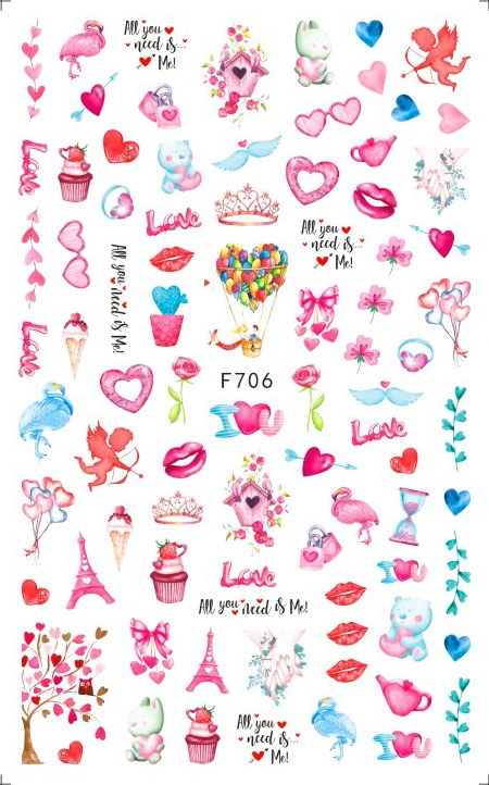 F706 The Valentine's Day Nail Sticker 2020 New