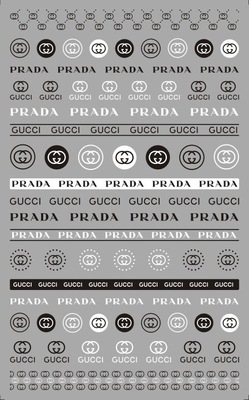 Cucci Black & white color Brand Logo 3D Nail Art Sticker