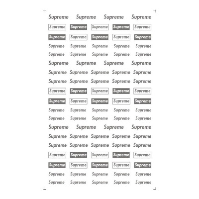 Supreme Brand Logo Gold Silver Color 3D Nail Art Sticker