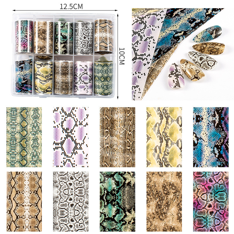 Snake Motif Nail Transfer Foil Set 