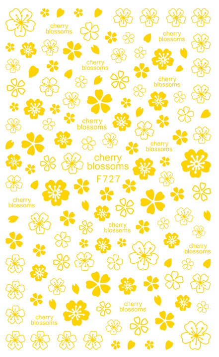 F724-F727 2021New White Gold Color Self-adhesive Nail Sticker