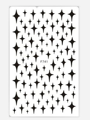 F741 Heart Black White Color Self-adhesive Nail Sticker 2021 New