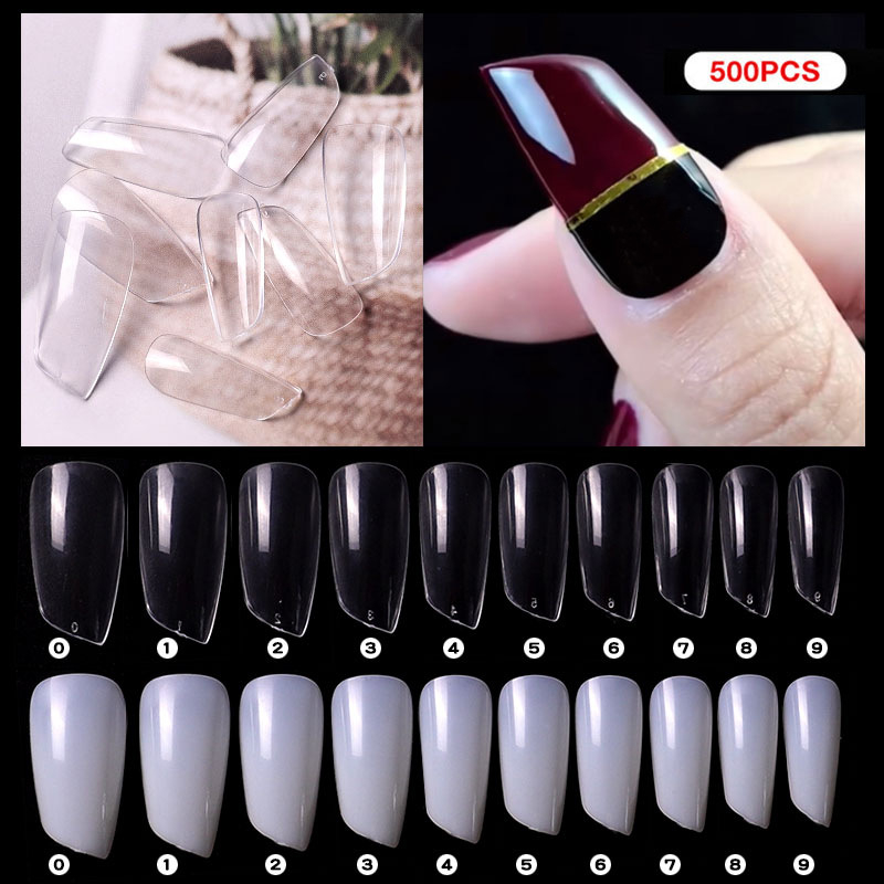 500pcs/bag New Shape Lipstick Shape Nail Artificial Nail Tips 