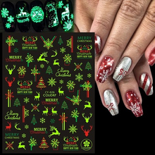 Glow In Dark Christmas Nail Sticker 2021 New CY019-CY027