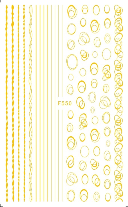 F550 4 Colors Gold Silver Black White 3D Self Adhesive Nail Art Sticker