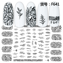 F641 Black&White Totem 3D Self Adhesive Nail Art Sticker 