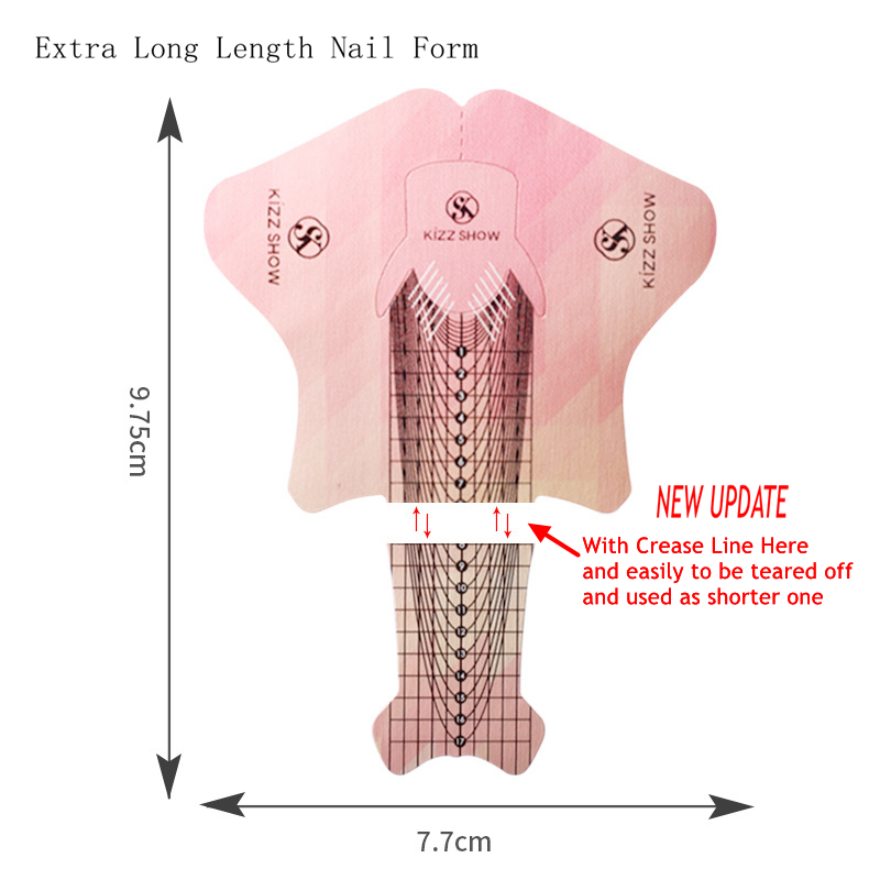 New Update Extra Long length Nail Form with crease line