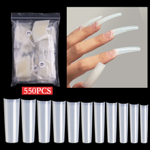 XXL 550pcs/bag Extra Long Curved Square Fasle Nail Tips
