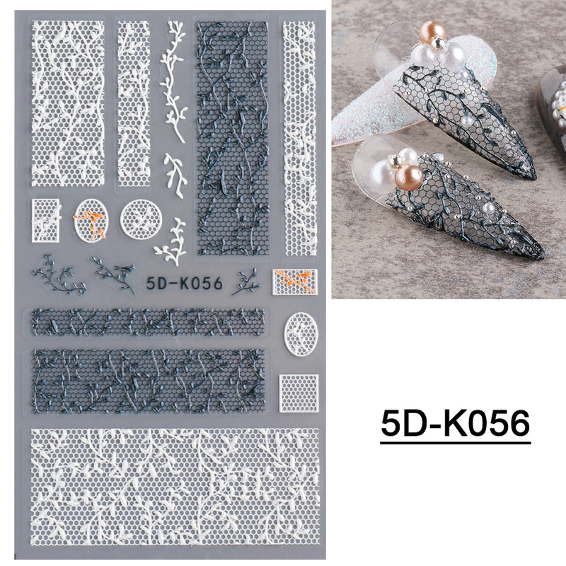 5D Embossed Lace Nail Sticker