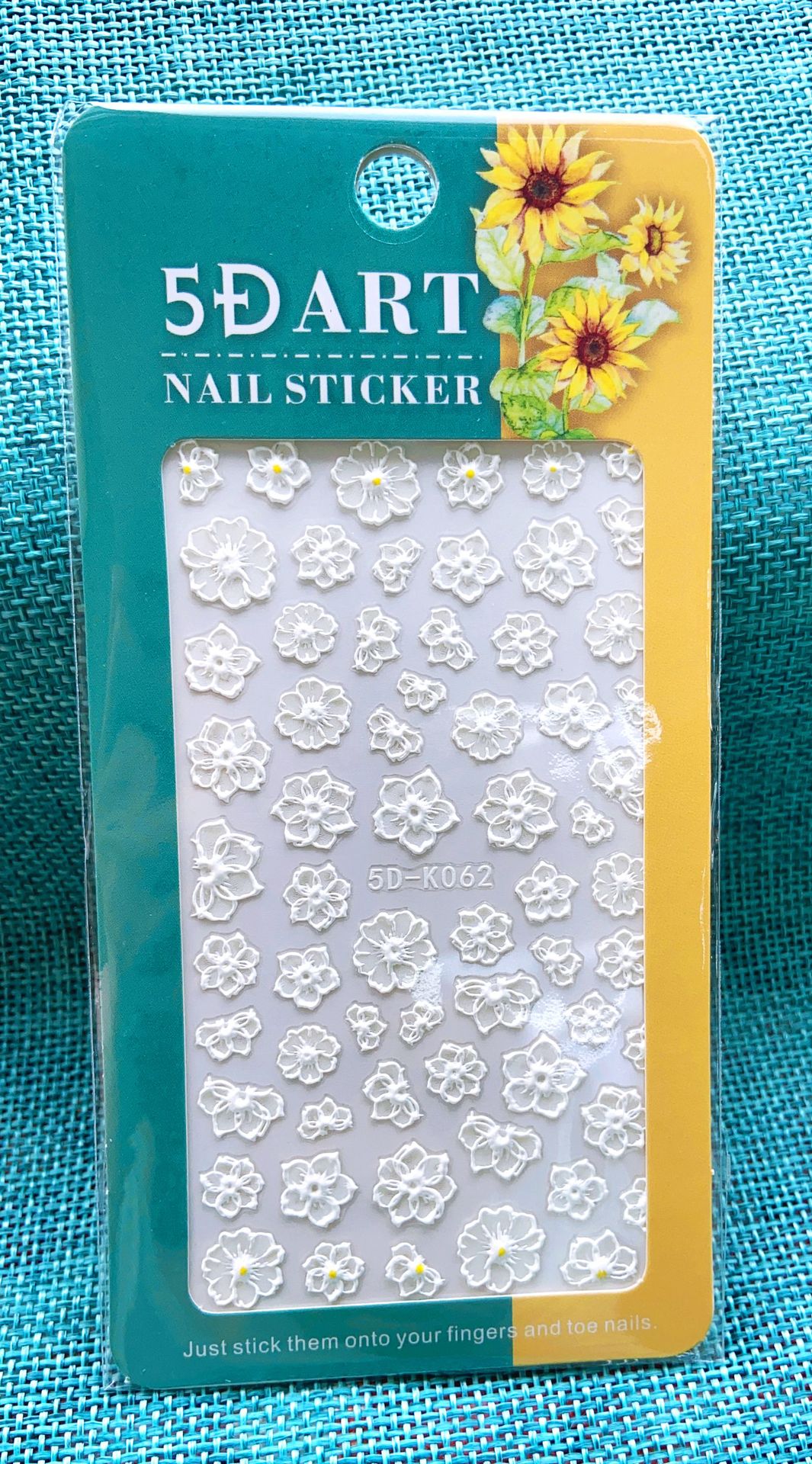 5D Embossed Flower Nail Sticker