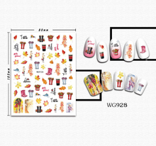 WG928-935 Autumn Leaves Nail Sticker 