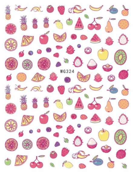 WG314-330 Adhesive Fruit Design Nail 3D Sticker