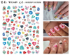 WG449-461 Heart Design Adhesive Nail Sticker