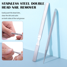 Professional Stainless Steel Nail File Cuticle Pusher Nail Manicure Stick Nail Art Tool 