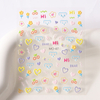 Candy Color Heart Embossed Nail Sticker