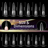 240pcs/box Semi-Frosted Extra Long XXL Nail Soft Gel Tips