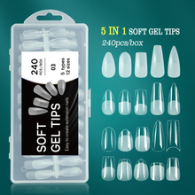 240pcs/box 5 Shapes in 1 Box Nail Soft Gel Tips
