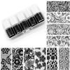 Lace Nail Transfer Foils Set 10 Rolls/Box White Black Nail Sticker Paper DIY Manicure Tool Nail Decoration
